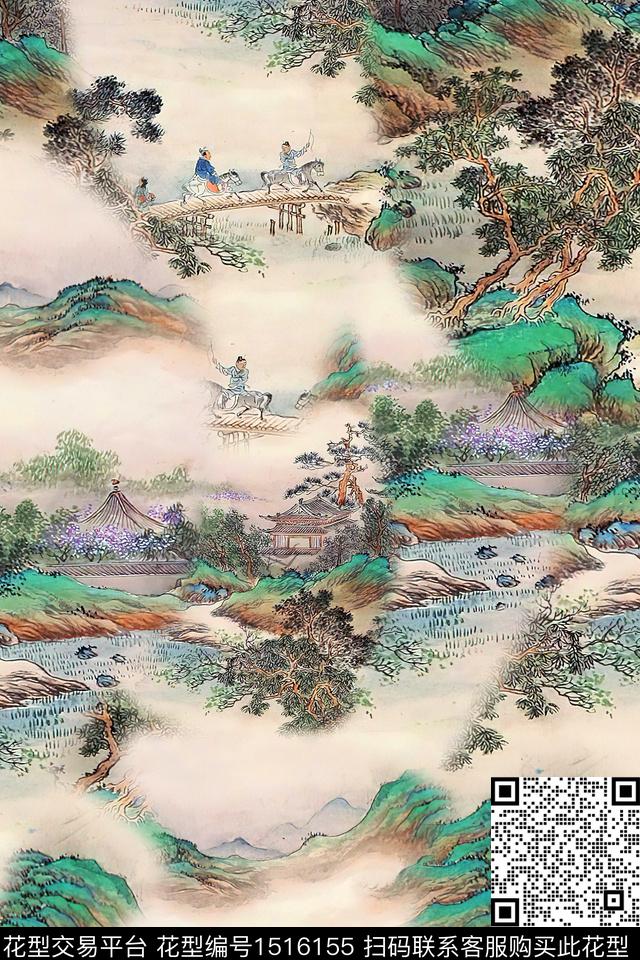 香云纱中老年国画数码印花华亿平台下载（图片编号: 1516155） - 瓦栏（Walan）