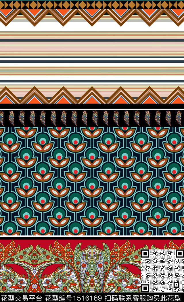 民族风简欧大牌风数码印花华亿平台下载（图片编号: 1516169） - 瓦栏（Walan）