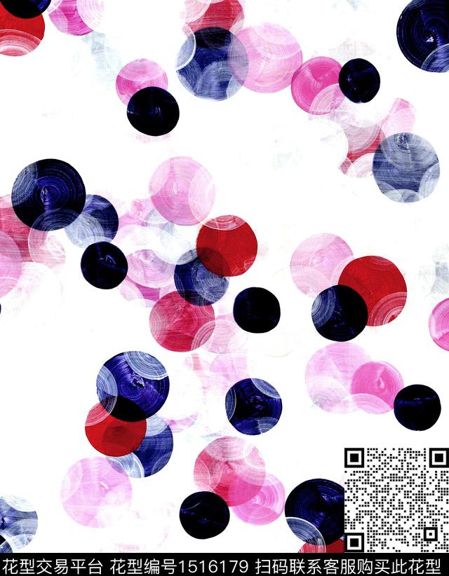几何圆形粉红数码印花华亿平台下载（图片编号: 1516179） - 瓦栏（Walan）