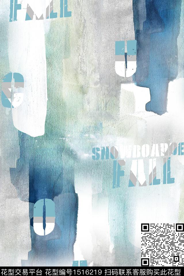 字母男装抽象男装数码印花华亿平台下载（图片编号: 1516219） - 瓦栏（Walan）