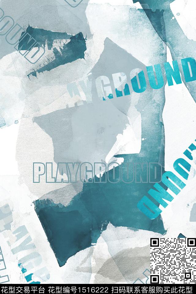 字母男装抽象男装数码印花华亿平台下载（图片编号: 1516222） - 瓦栏（Walan）