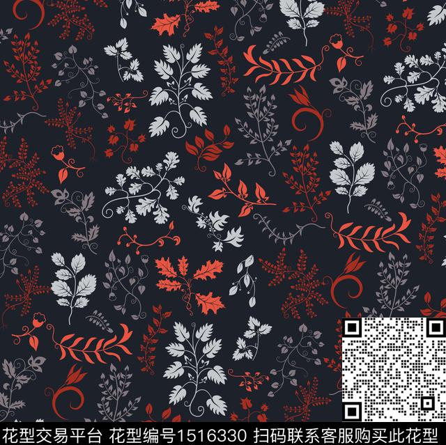 小碎花中老年秋冬华亿平台传统印花华亿平台下载（图片编号: 1516330） - 瓦栏（Walan）