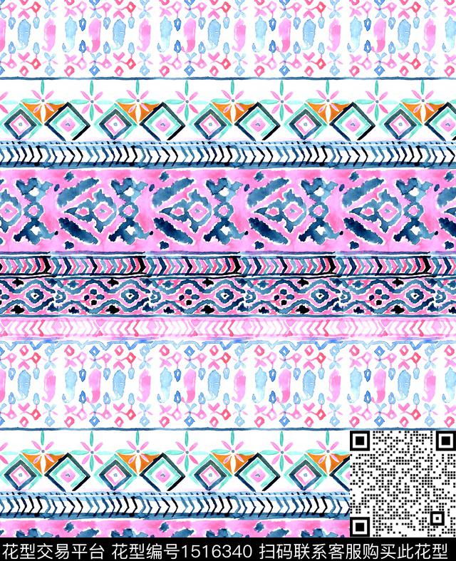 民族风异域风多元素花纹数码印花华亿平台下载（图片编号: 1516340） - 瓦栏（Walan）