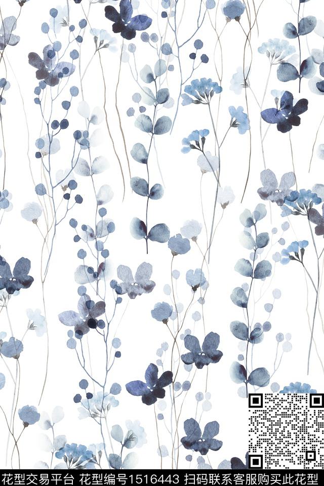 绿植树叶大牌风小清新数码印花华亿平台下载（图片编号: 1516443） - 瓦栏（Walan）