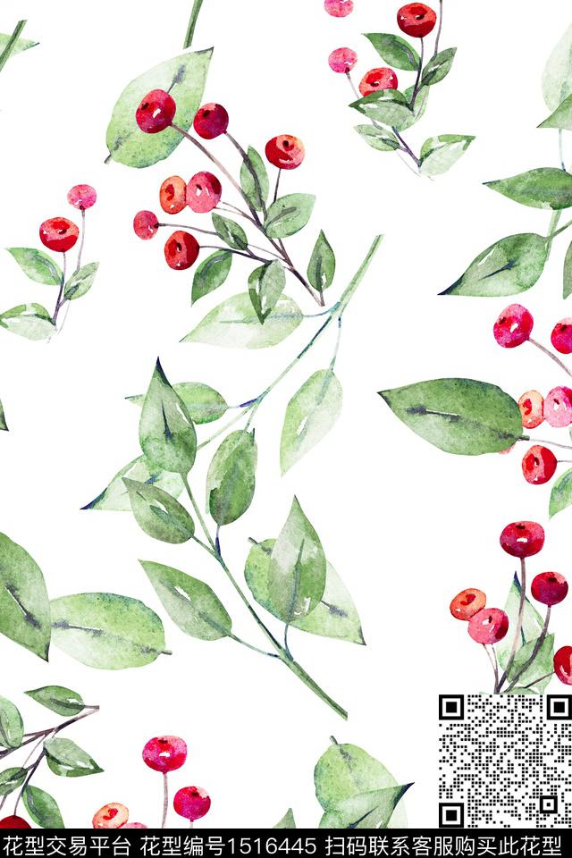 花卉大牌风小清新数码印花华亿平台下载（图片编号: 1516445） - 瓦栏（Walan）