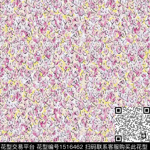 抽象花卉女装复古传统印花华亿平台下载（图片编号: 1516462） - 瓦栏（Walan）