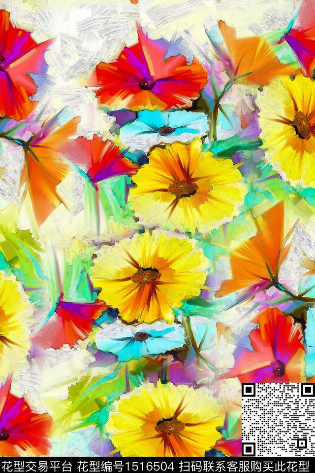 定位花数码华亿平台花卉数码印花华亿平台下载（图片编号: 1516504） - 瓦栏（Walan）