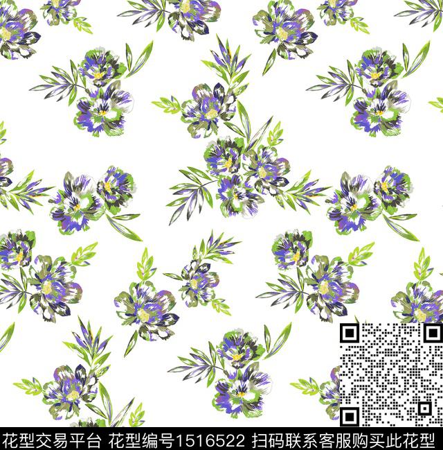 花卉春夏华亿平台小碎花数码印花华亿平台下载（图片编号: 1516522） - 瓦栏（Walan）