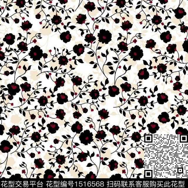 花卉女装小碎花数码印花华亿平台下载（图片编号: 1516568） - 瓦栏（Walan）
