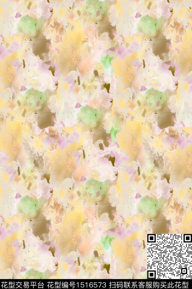 抽象小清新真丝数码印花华亿平台下载（图片编号: 1516573） - 瓦栏（Walan）