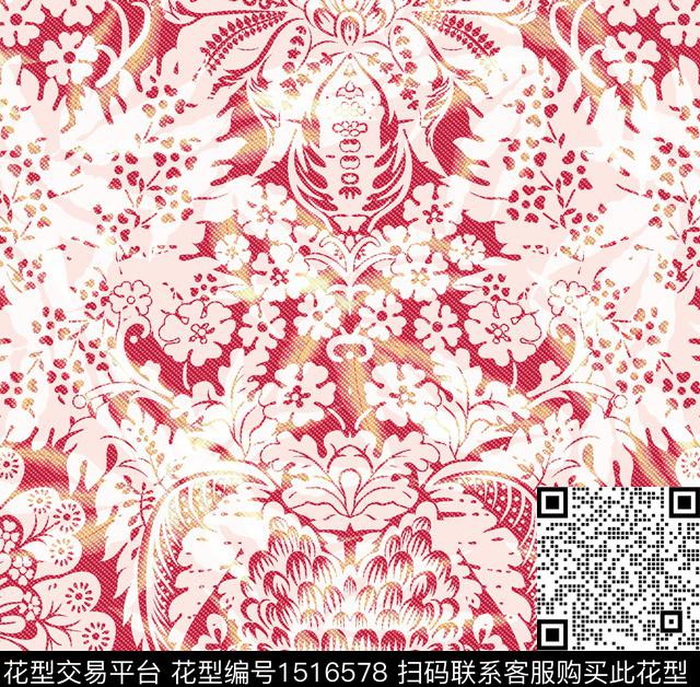 数码华亿平台民族花卉年轻女性数码印花华亿平台下载（图片编号: 1516578） - 瓦栏（Walan）