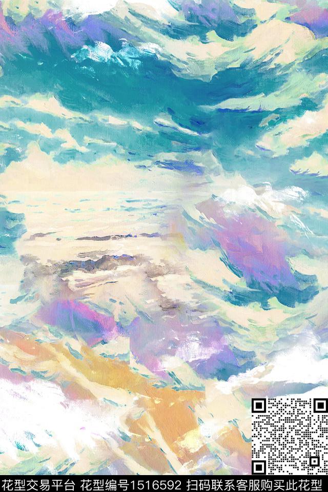肌理抽象小清新数码印花华亿平台下载（图片编号: 1516592） - 瓦栏（Walan）