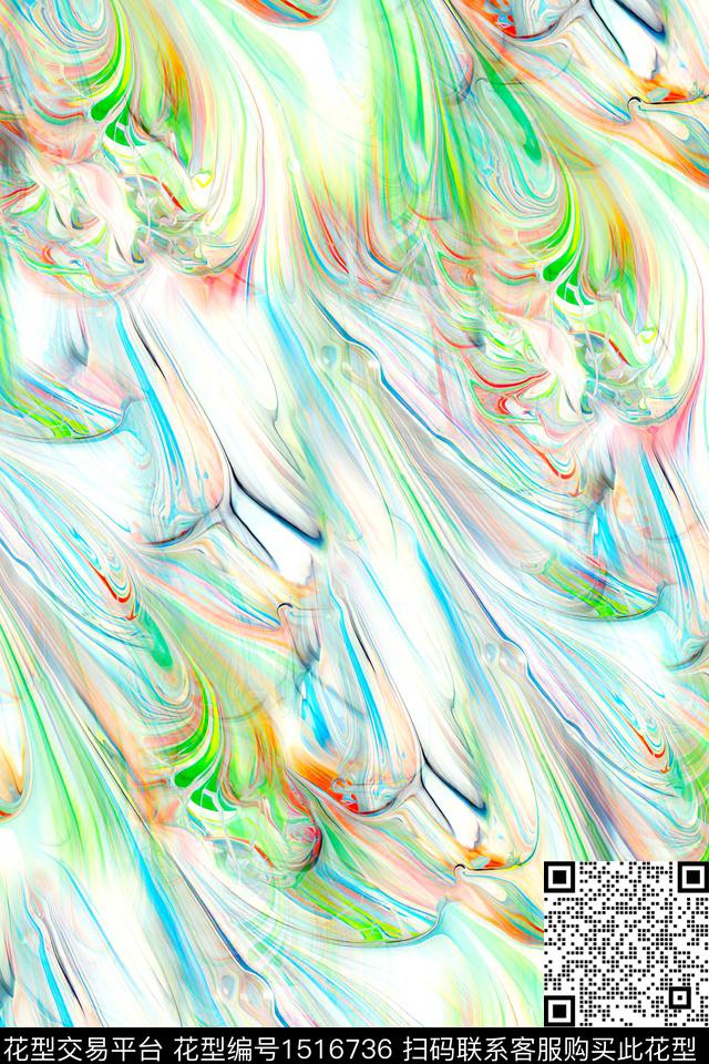 抽象小清新数码印花华亿平台下载（图片编号: 1516736） - 瓦栏（Walan）