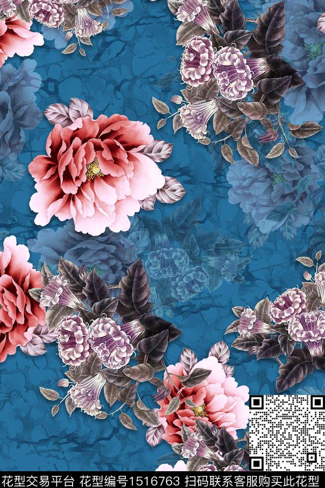 旗袍香云纱中老年数码印花华亿平台下载（图片编号: 1516763） - 瓦栏（Walan）