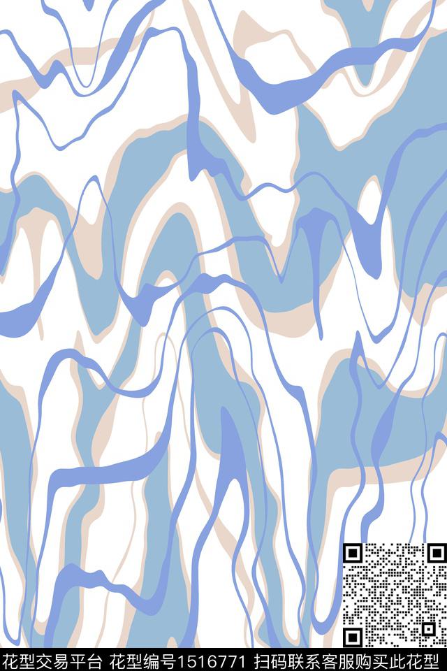 肌理抽象小清新数码印花华亿平台下载（图片编号: 1516771） - 瓦栏（Walan）