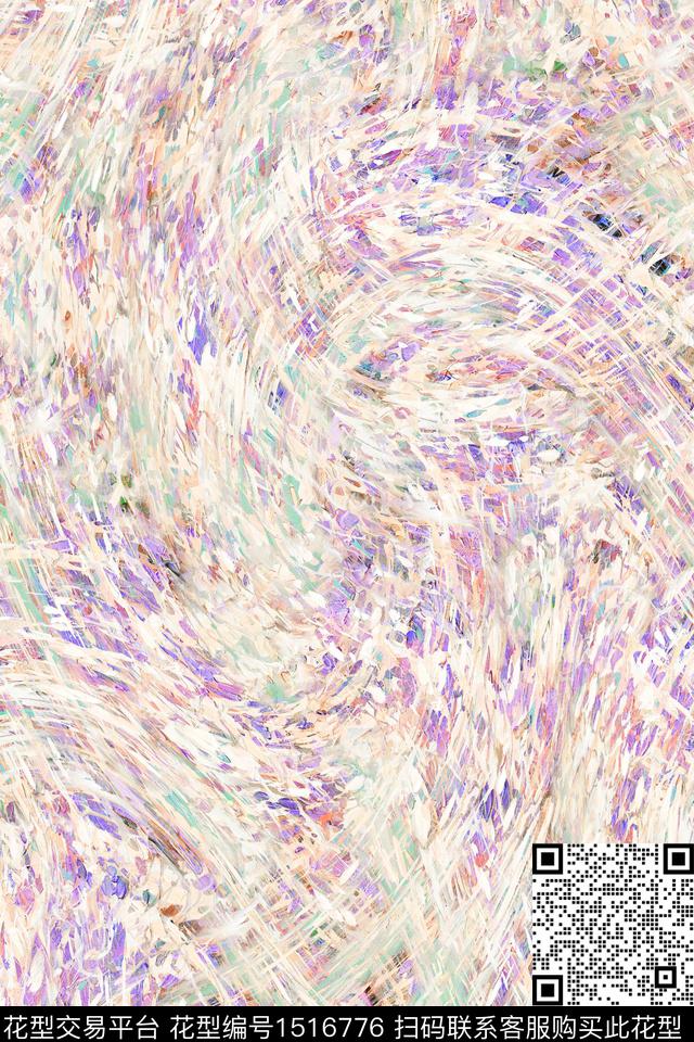 肌理大牌风抽象数码印花华亿平台下载（图片编号: 1516776） - 瓦栏（Walan）