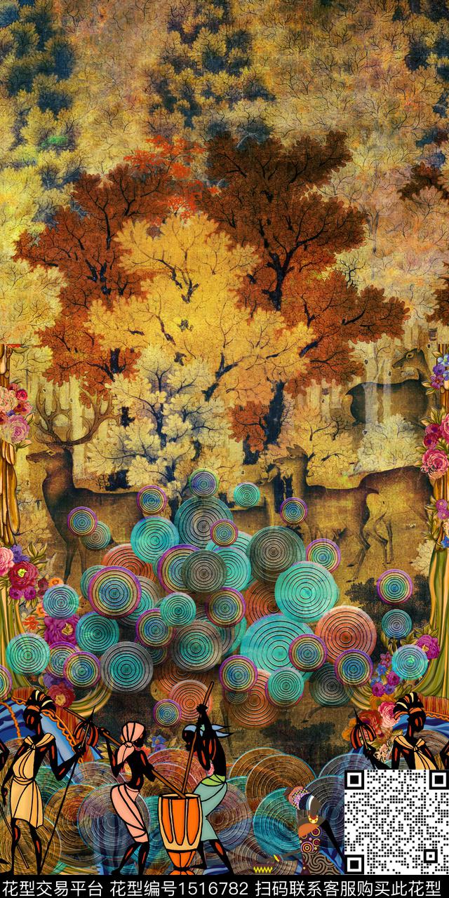 定位花香云纱中国风数码印花华亿平台下载（图片编号: 1516782） - 瓦栏（Walan）