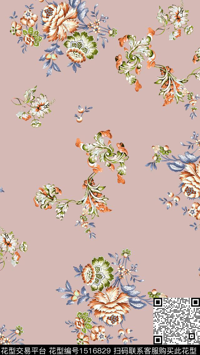 小清新大牌风民族风数码印花华亿平台下载（图片编号: 1516829） - 瓦栏（Walan）