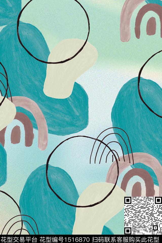 线条肌理几何数码印花华亿平台下载（图片编号: 1516870） - 瓦栏（Walan）