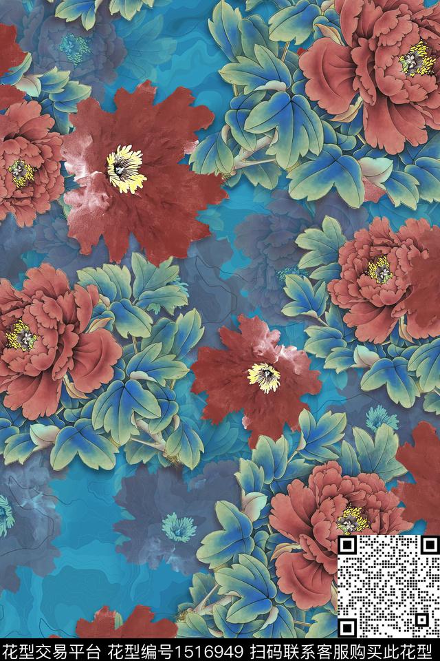 旗袍香云纱中老年数码印花华亿平台下载（图片编号: 1516949） - 瓦栏（Walan）