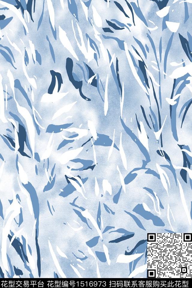 抽象小清新线条画数码印花华亿平台下载（图片编号: 1516973） - 瓦栏（Walan）