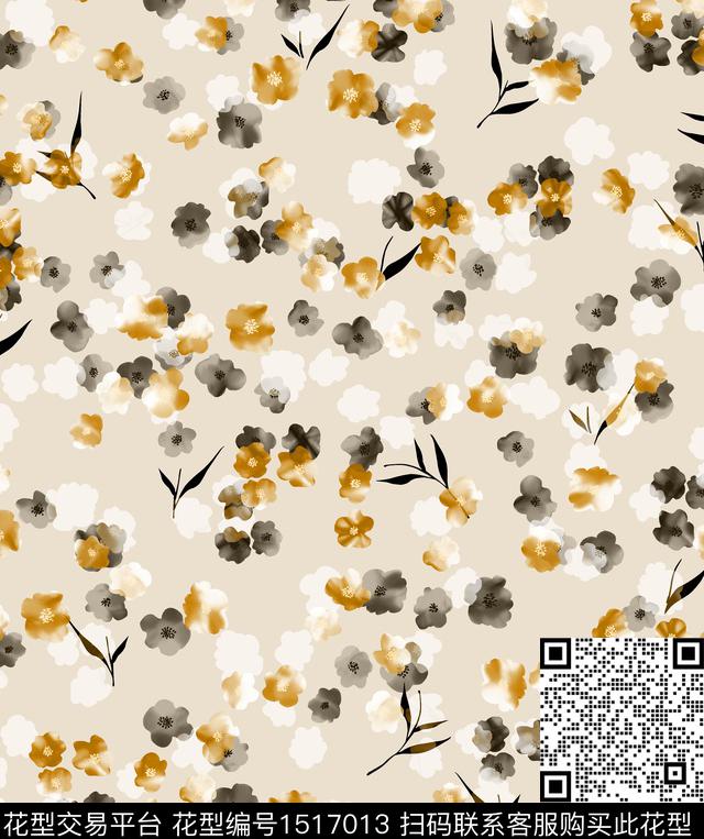 连衣裙女装花卉数码印花华亿平台下载（图片编号: 1517013） - 瓦栏（Walan）