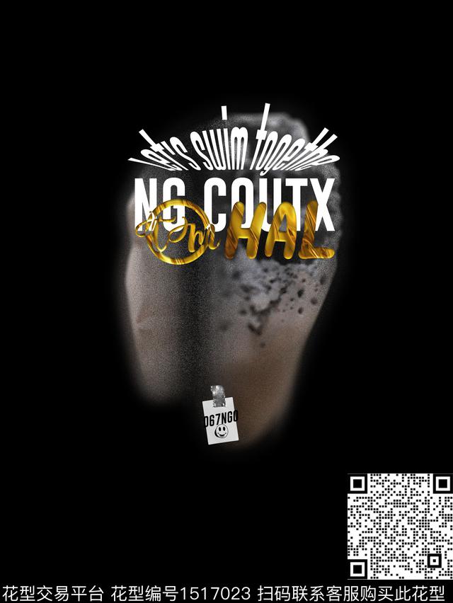 字母休闲抽象数码印花华亿平台下载（图片编号: 1517023） - 瓦栏（Walan）