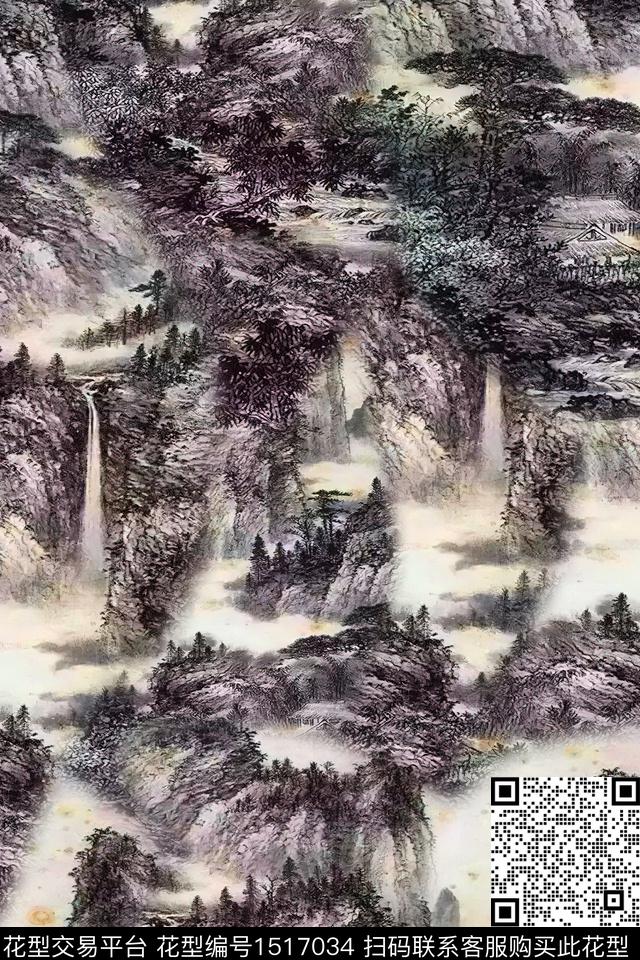 香云纱中老年国画数码印花华亿平台下载（图片编号: 1517034） - 瓦栏（Walan）