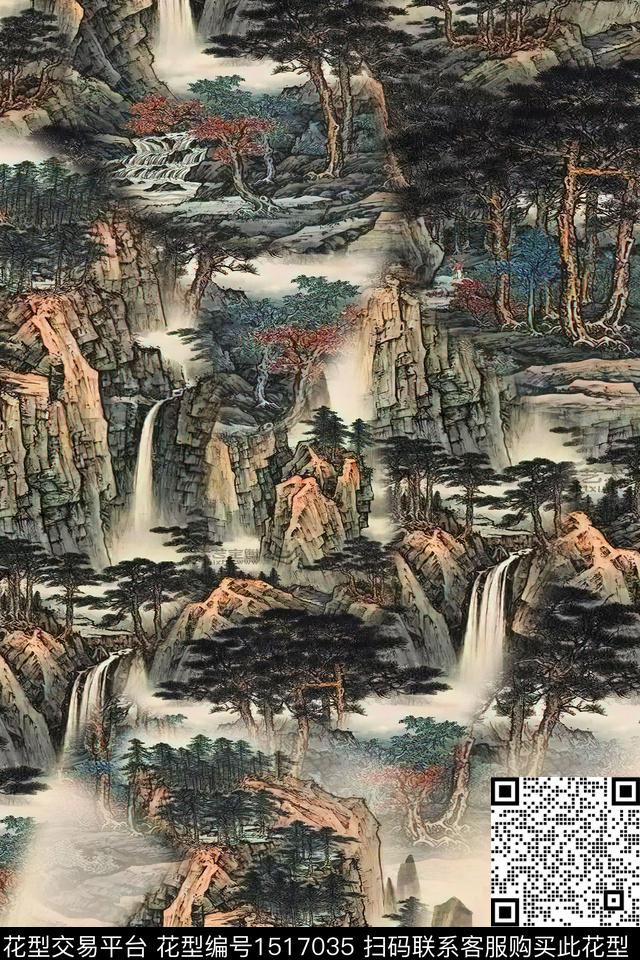 香云纱中老年国画数码印花华亿平台下载（图片编号: 1517035） - 瓦栏（Walan）