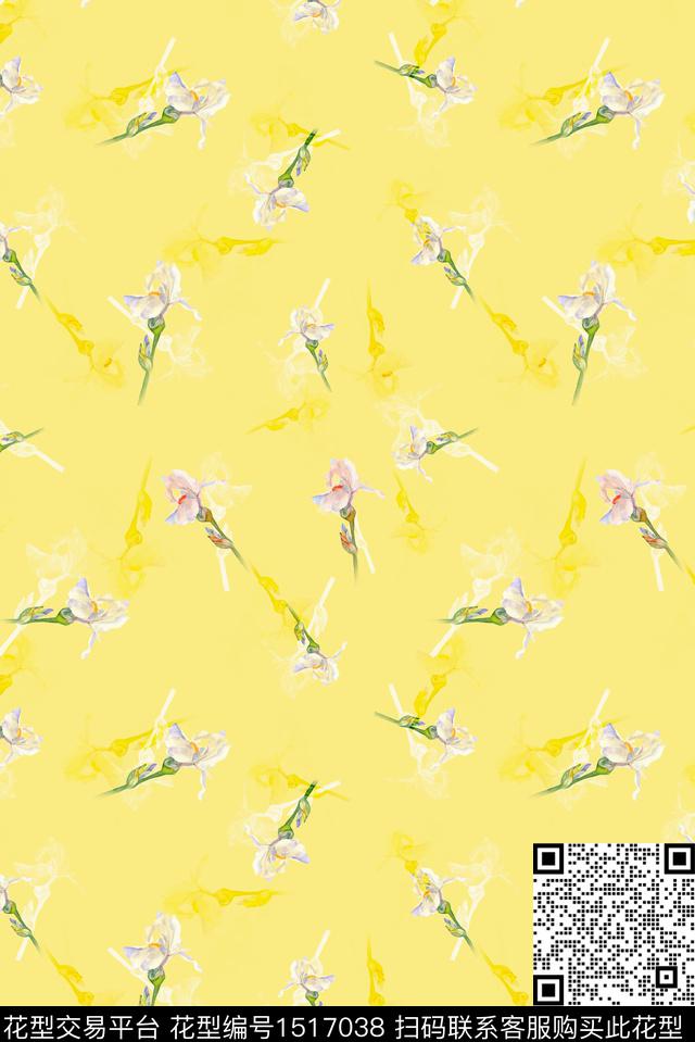 花卉春夏华亿平台清爽底花卉数码印花华亿平台下载（图片编号: 1517038） - 瓦栏（Walan）