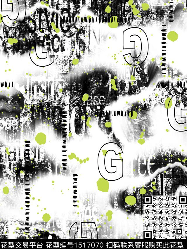 时尚字母数码华亿平台数码印花华亿平台下载（图片编号: 1517070） - 瓦栏（Walan）