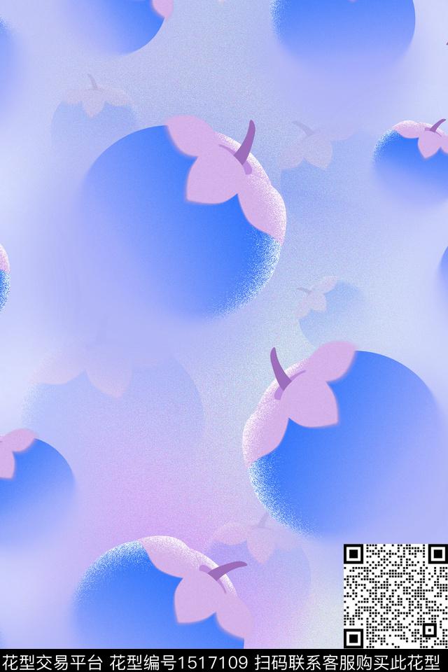 渐变水果柿子数码印花华亿平台下载（图片编号: 1517109） - 瓦栏（Walan）