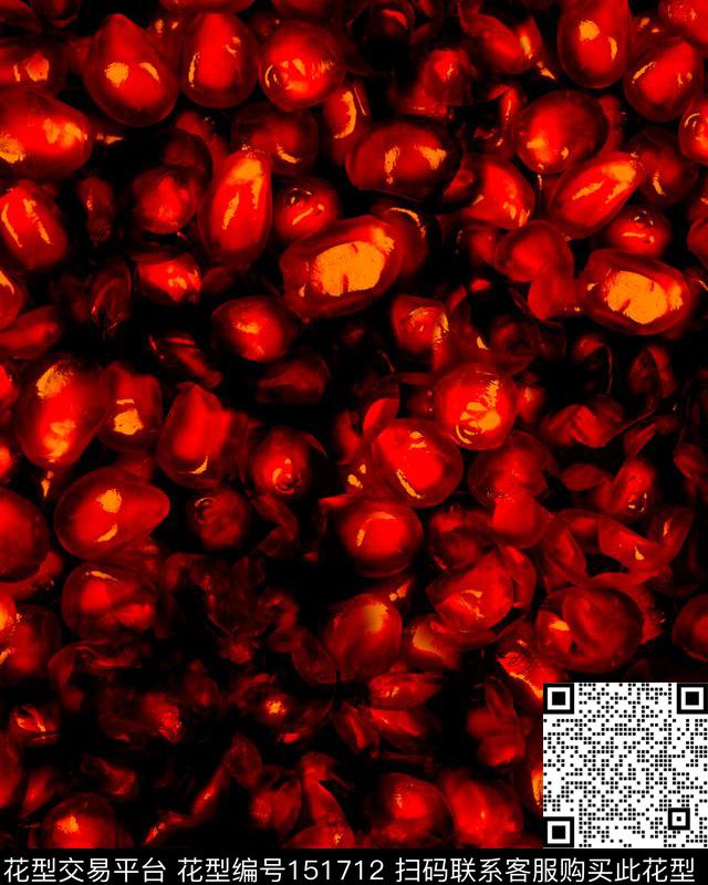石榴照片艺术效果数码印花华亿平台下载（图片编号: 151712） - 瓦栏（Walan）