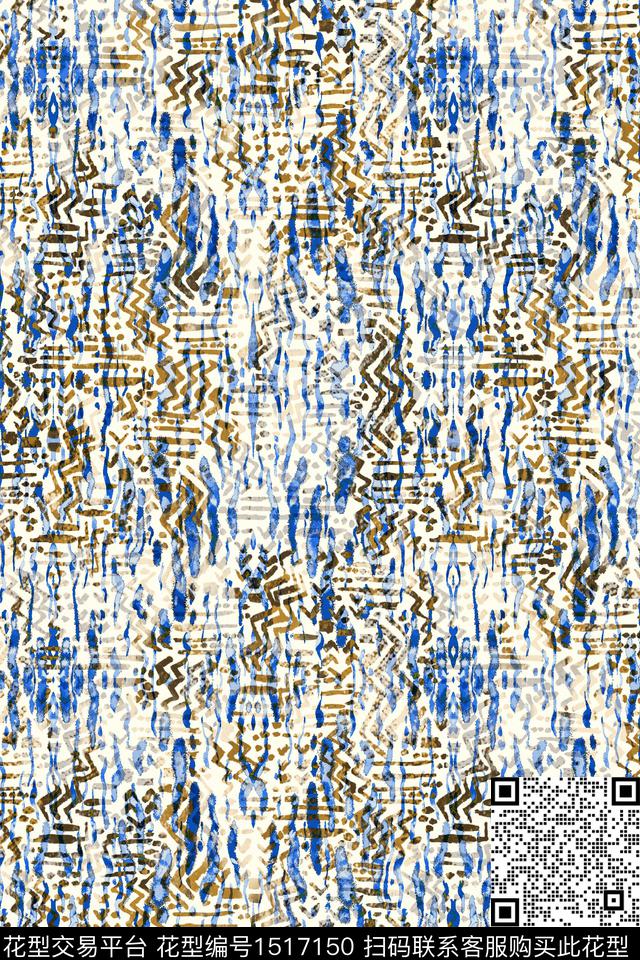 肌理抽象真丝数码印花华亿平台下载（图片编号: 1517150） - 瓦栏（Walan）