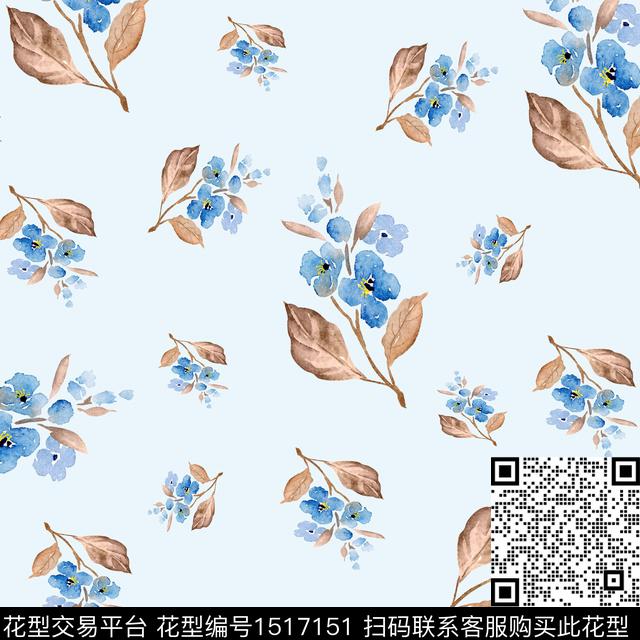 花卉大牌风小碎花数码印花华亿平台下载（图片编号: 1517151） - 瓦栏（Walan）