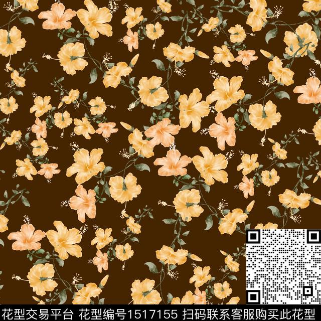 花卉大牌风小碎花数码印花华亿平台下载（图片编号: 1517155） - 瓦栏（Walan）