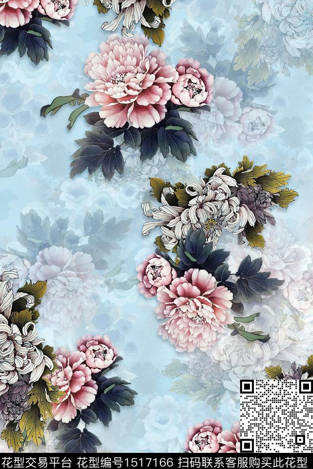 旗袍香云纱中老年数码印花华亿平台下载（图片编号: 1517166） - 瓦栏（Walan）