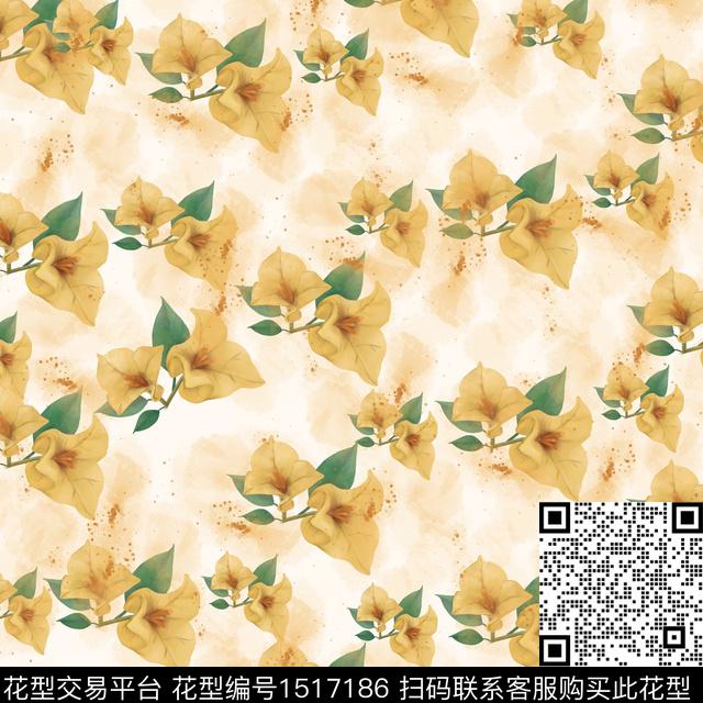 花卉大牌风小碎花数码印花华亿平台下载（图片编号: 1517186） - 瓦栏（Walan）