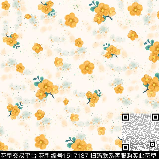 花卉大牌风小碎花数码印花华亿平台下载（图片编号: 1517187） - 瓦栏（Walan）
