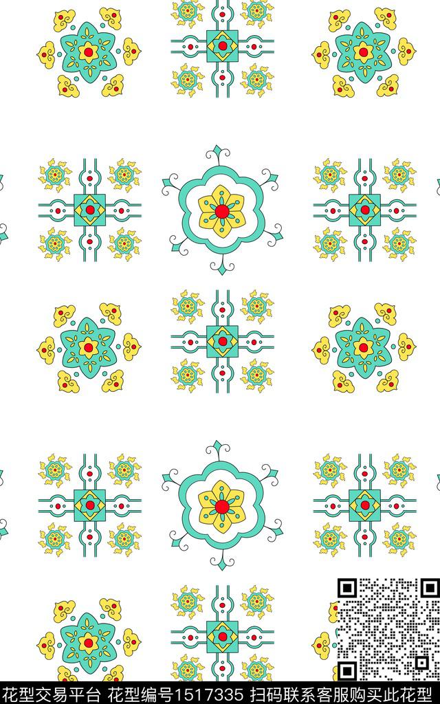 传统纹样民族风吉祥图案传统印花华亿平台下载（图片编号: 1517335） - 瓦栏（Walan）