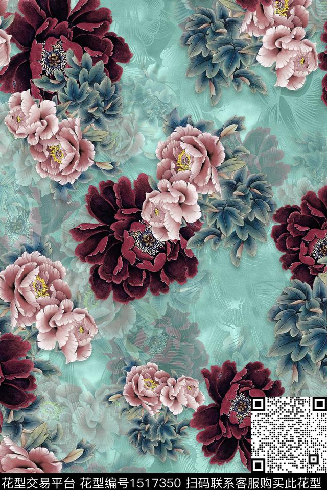 旗袍香云纱中老年数码印花华亿平台下载（图片编号: 1517350） - 瓦栏（Walan）