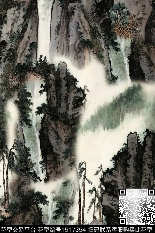 香云纱中老年国画数码印花华亿平台下载（图片编号: 1517354） - 瓦栏（Walan）