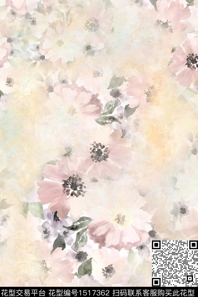 绿植树叶大牌风抽象数码印花华亿平台下载（图片编号: 1517362） - 瓦栏（Walan）