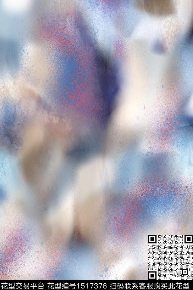 肌理抽象真丝数码印花华亿平台下载（图片编号: 1517376） - 瓦栏（Walan）