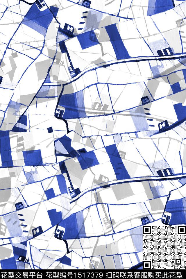 几何大牌风小清新数码印花华亿平台下载（图片编号: 1517379） - 瓦栏（Walan）