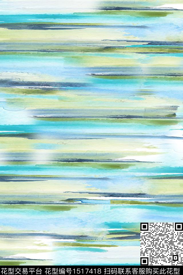 抽象小清新真丝数码印花华亿平台下载（图片编号: 1517418） - 瓦栏（Walan）