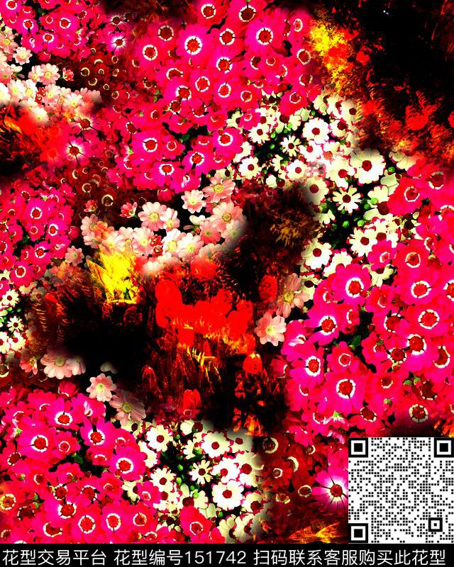 绚丽艳丽照片花卉数码印花华亿平台下载（图片编号: 151742） - 瓦栏（Walan）