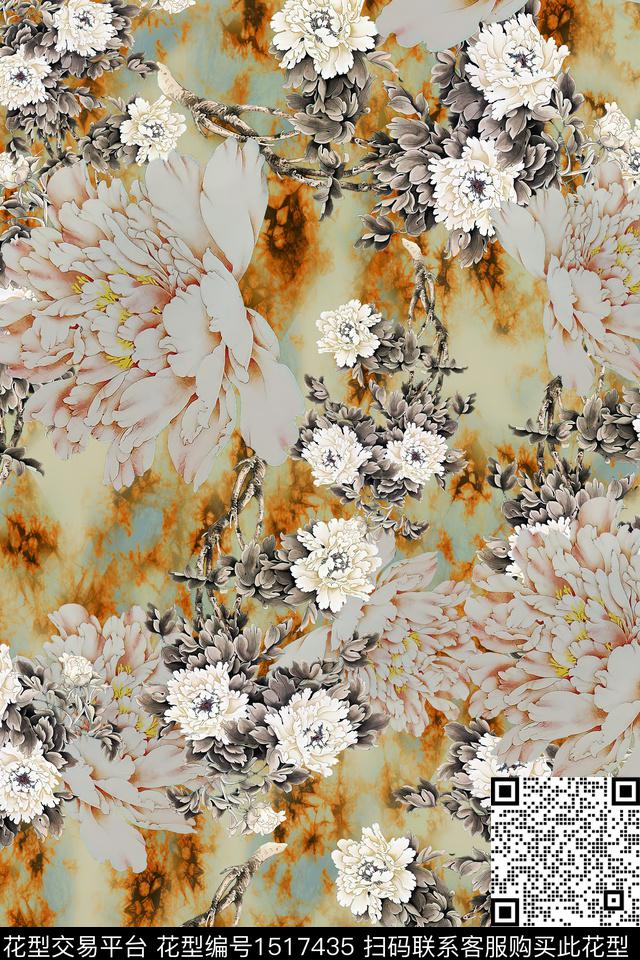 旗袍香云纱中老年数码印花华亿平台下载（图片编号: 1517435） - 瓦栏（Walan）