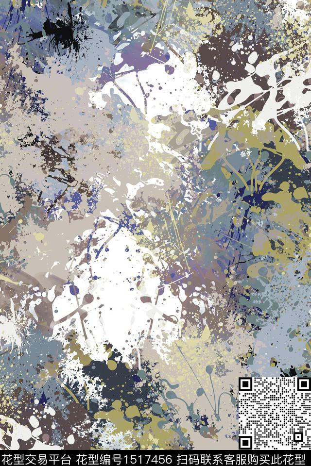 抽象男装户外家居服数码印花华亿平台下载（图片编号: 1517456） - 瓦栏（Walan）