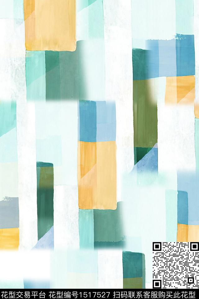 抽象小清新真丝数码印花华亿平台下载（图片编号: 1517527） - 瓦栏（Walan）